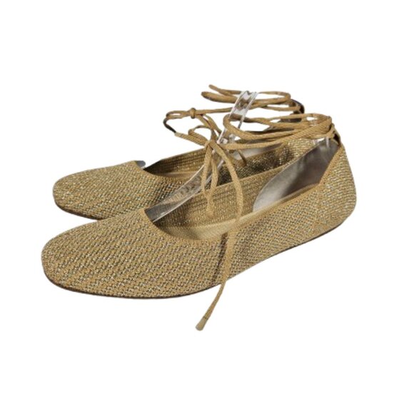 Rothy's The Square Wrap Gold Shoes Women's Size 10 Flats - Picture 1 of 11